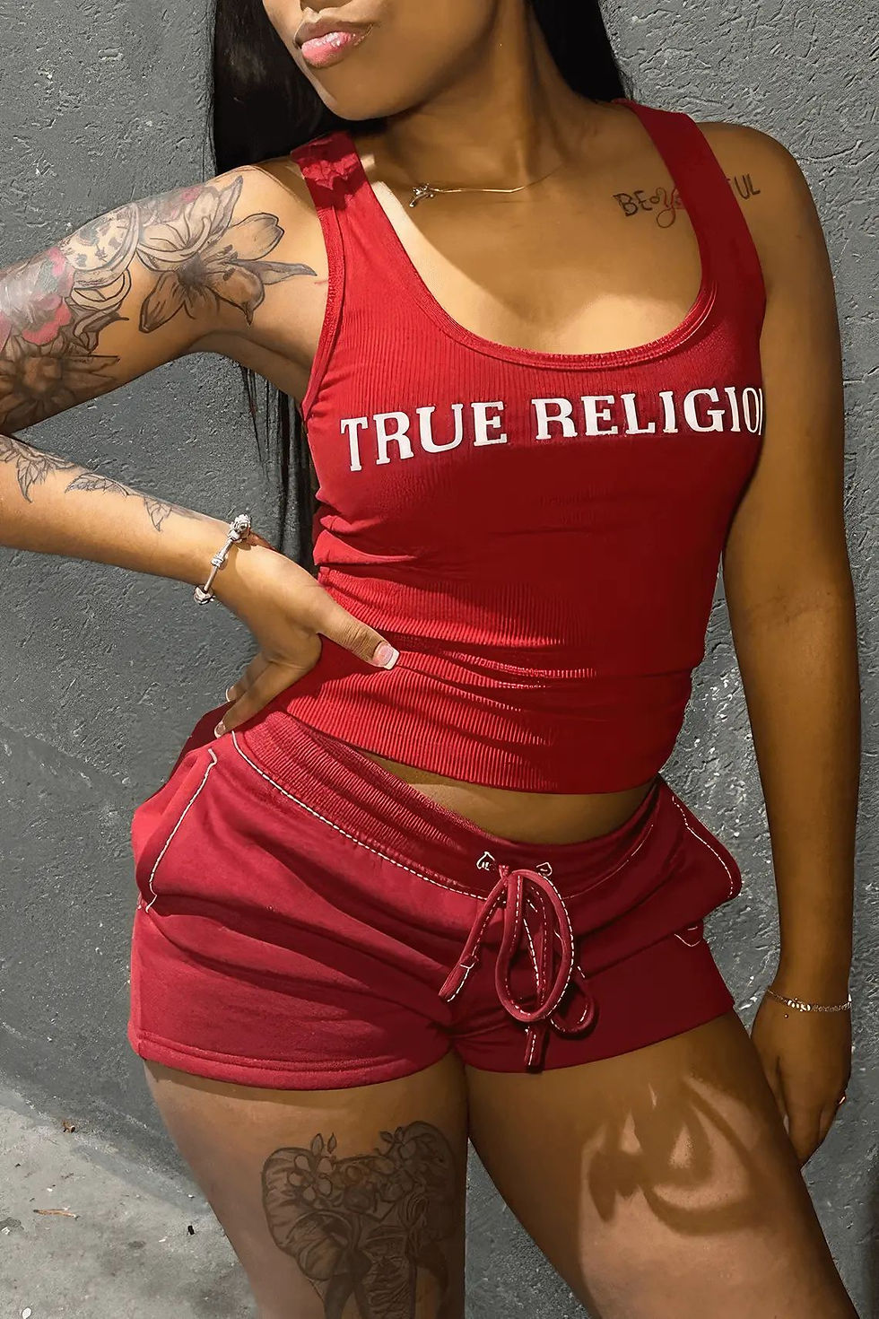 Miniatyrbild: Crop Tops Summer Ribbed 2 Piece Pant Set Outfits Women Y2K Streetwear Sexy Club 