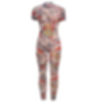 Thumbnail: Weird Puss See Through Jumpsuit Women Backless Dragon Print Short Sleeve Fitness