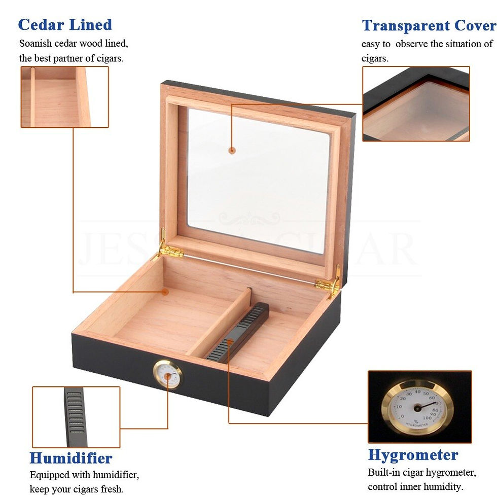 Miniaturbild: Cedar Wood Cigar Travel Humidor with Hygrometer