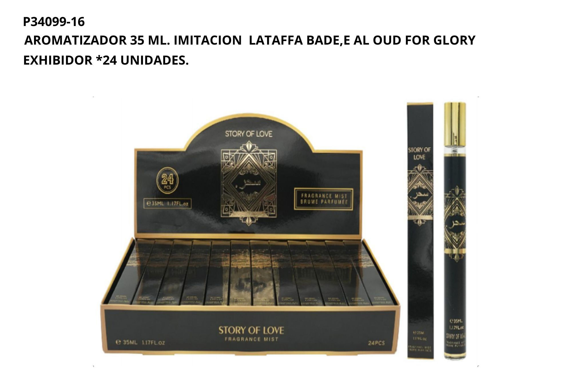 Perfume Lataffa Badee Al Oud For Glory. Exhibidor *24 Unidades 35ML
