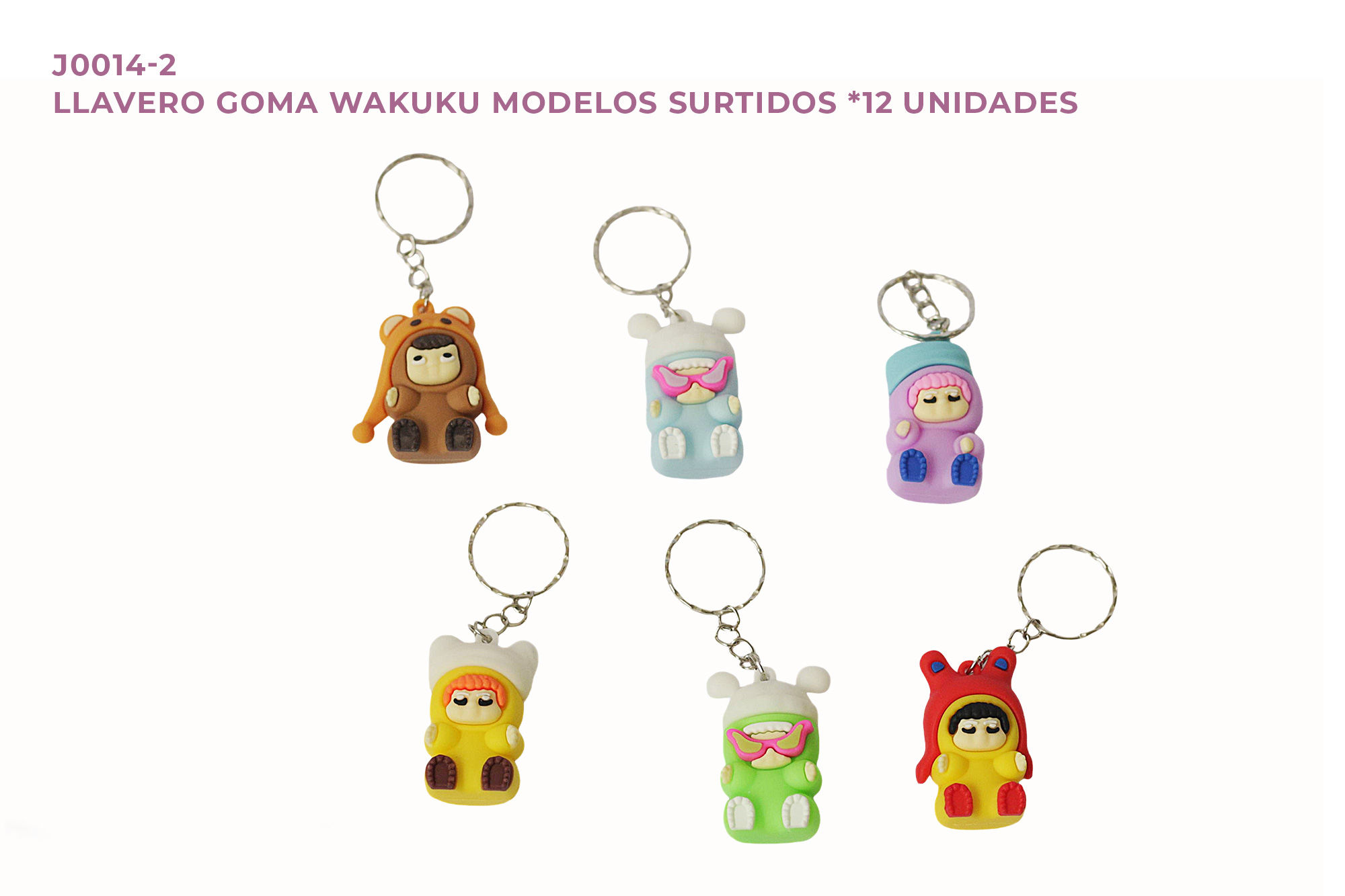 Llavero Goma Wakuku Modelos Surtidos *12 Unidades