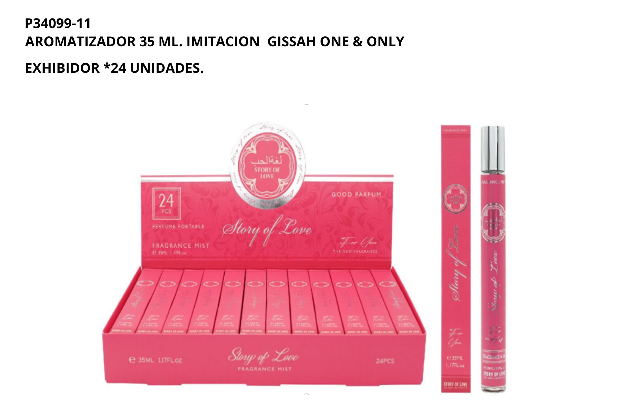 Perfume Gissah One And Only. Exhibidor *24 Unidades 35ML