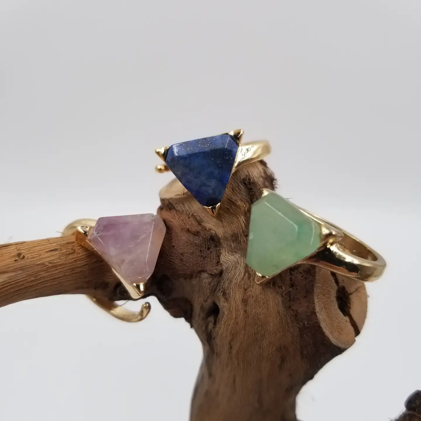 Triangle Natural Stone Ring
