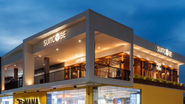 SUITCUBE Bukis Phuket retail shop exterior night