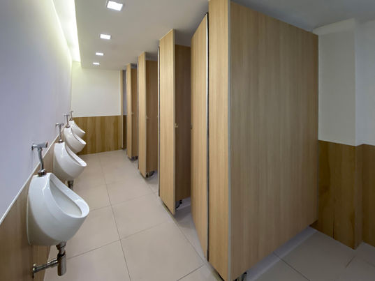 New Aurora office interior restroom