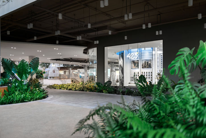 425 Degree Central Westville retail shop exterior view from garden