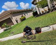 sprinkler repair in Sunrise, FL--broken irrigation pipe repair