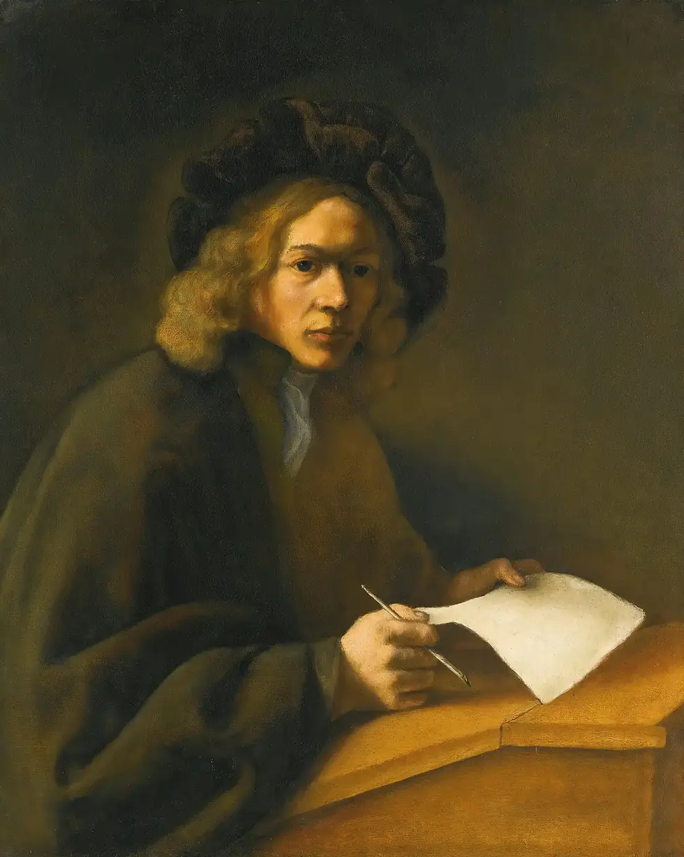 A Young Man at a Writing Desk painting by Jacobus Levecq
