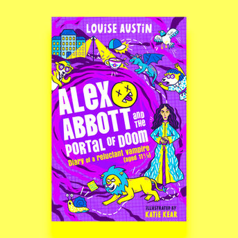 Alex Abbott and the Portal of Doom by Louise Austin. Designed by Arabella Jones and illustrated by Katie Kear.

Published by Macmillan Childrens Books.

Arabella Jones is a book cover Designer and illustrator for Penguin Random House, Puffin Books and Macmillan Childrens Books. She has designed Young Adult covers, Audio and CD artwork, and children's fiction and non-fiction books.