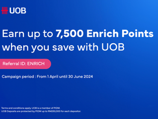 UOB x Malaysia Airlines Savings Account Promotion: Earn Up to 7,500 Enrich Points