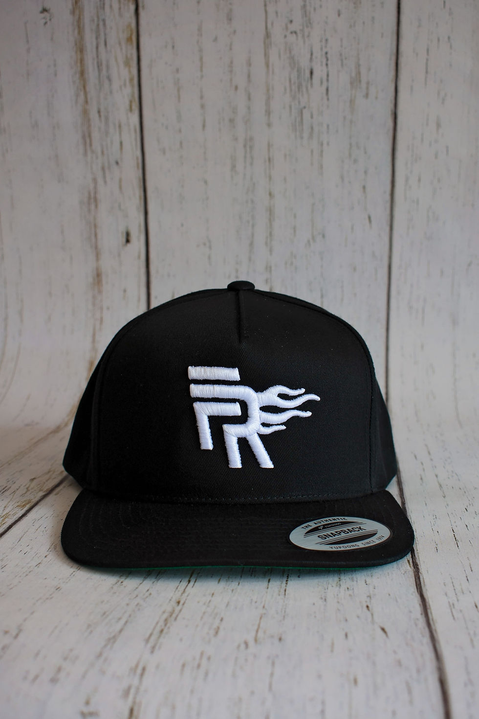 Thumbnail: Black/White 5-Panel Cotton Twill Snapback