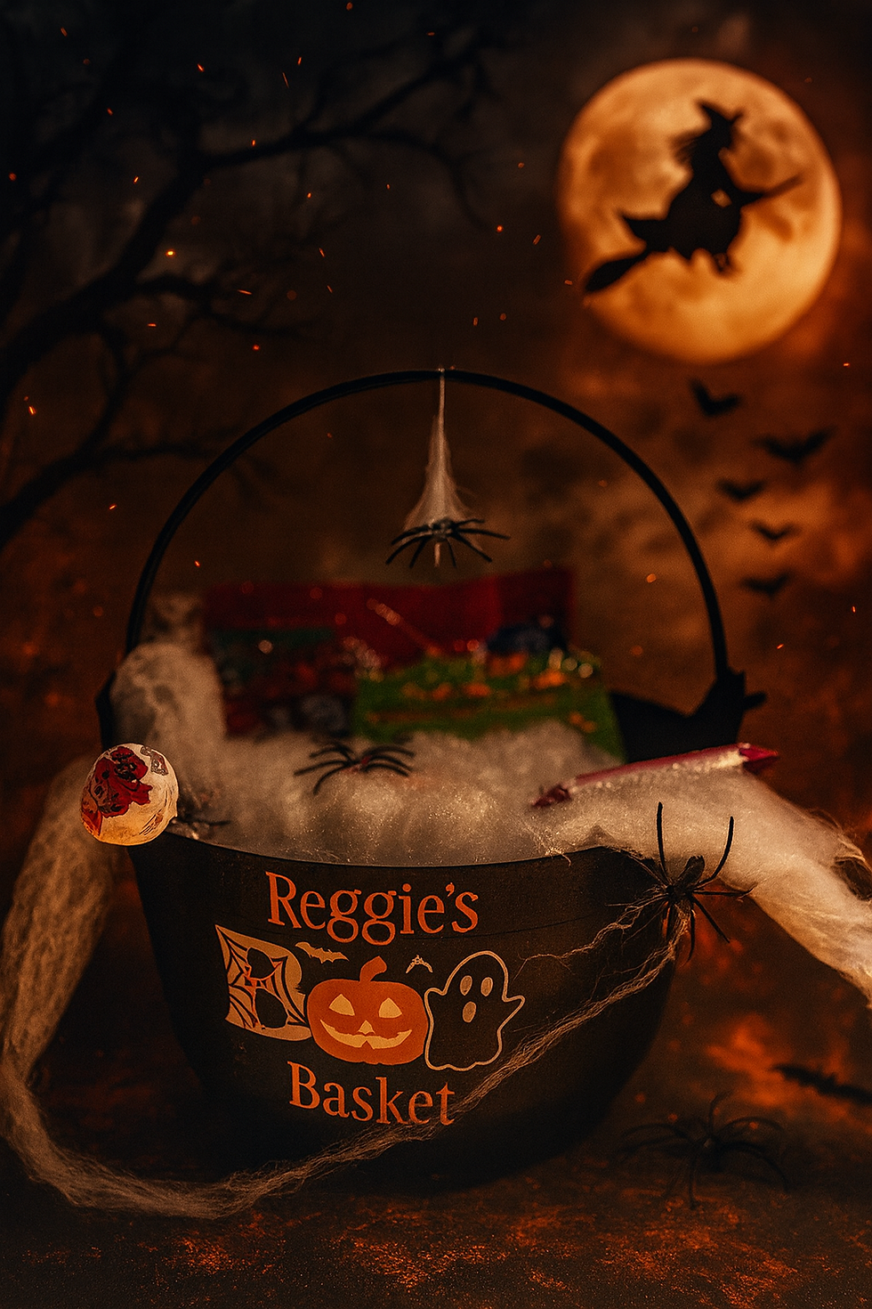 Thumbnail: Personalised BOO Basket, Trick or Treat Basket Halloween Hamper, Halloween Party