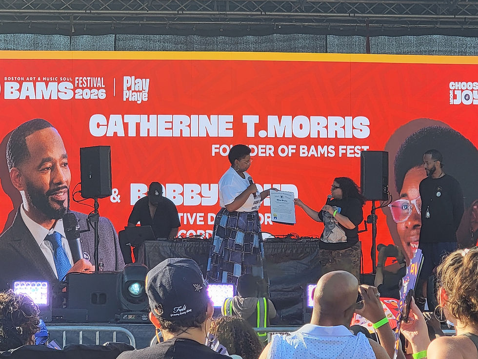 Catherine T. Morris honored by the Commonwealth of Massachusetts at BAMS Fest on June 27.