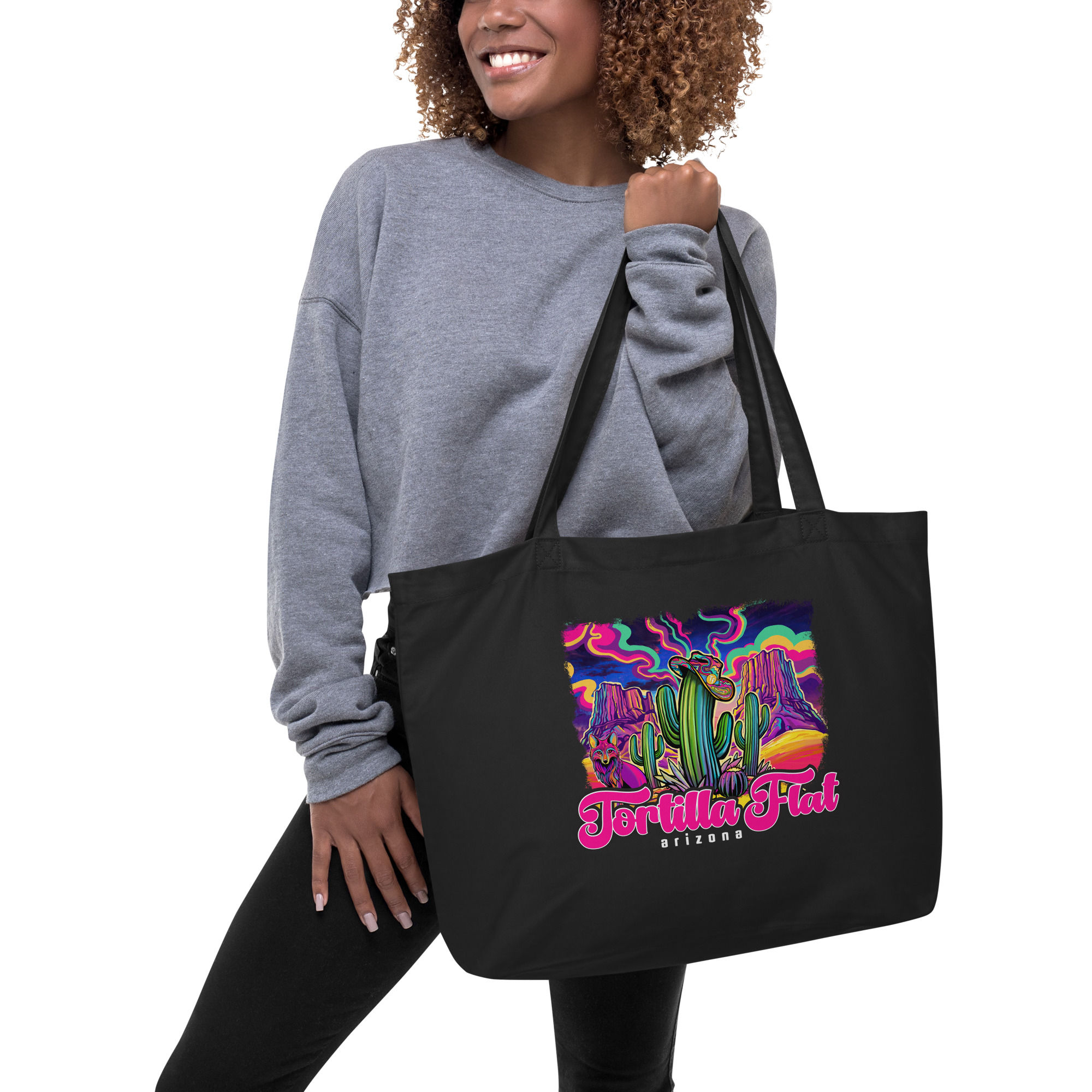Psychedelic Desert - Large organic tote bag