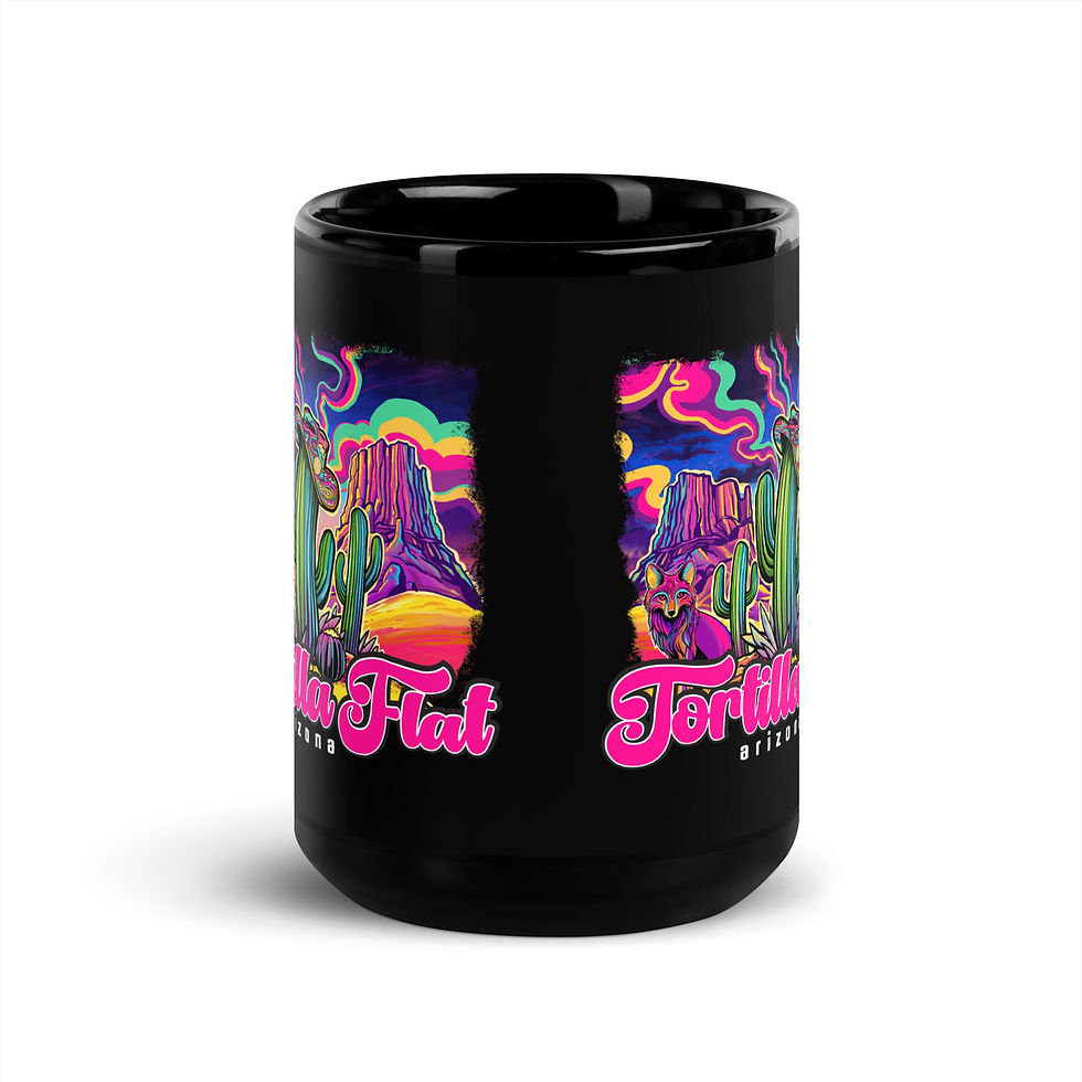 Thumbnail: Psychedelic Desert - Black Glossy Mug