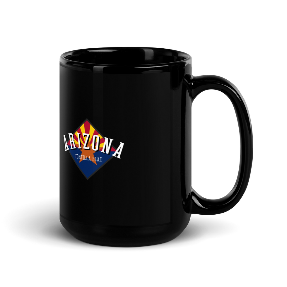 Thumbnail: Tortilla Flat AZ Flag - 15 oz. Black Glossy Mug