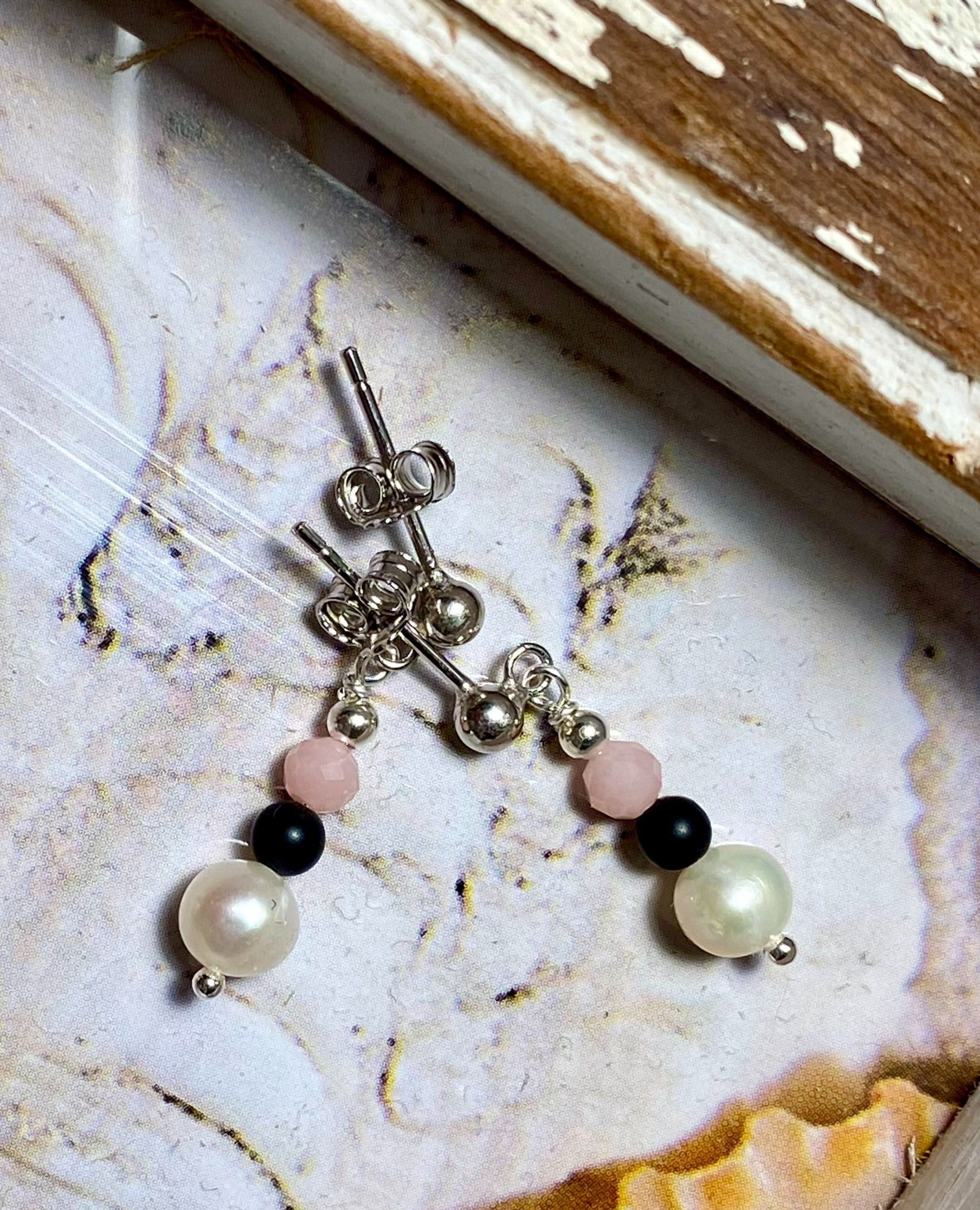 Pink Sand Earrings (Sterling Silver)