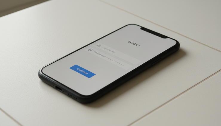 Close-up view of a smartphone showing a generic sign-in prompt