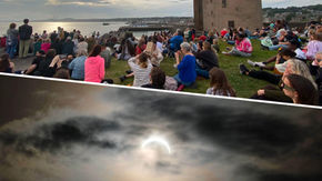 Hundreds look to the skies as Dundee witnesses a spectacular once in a generation solar eclipse