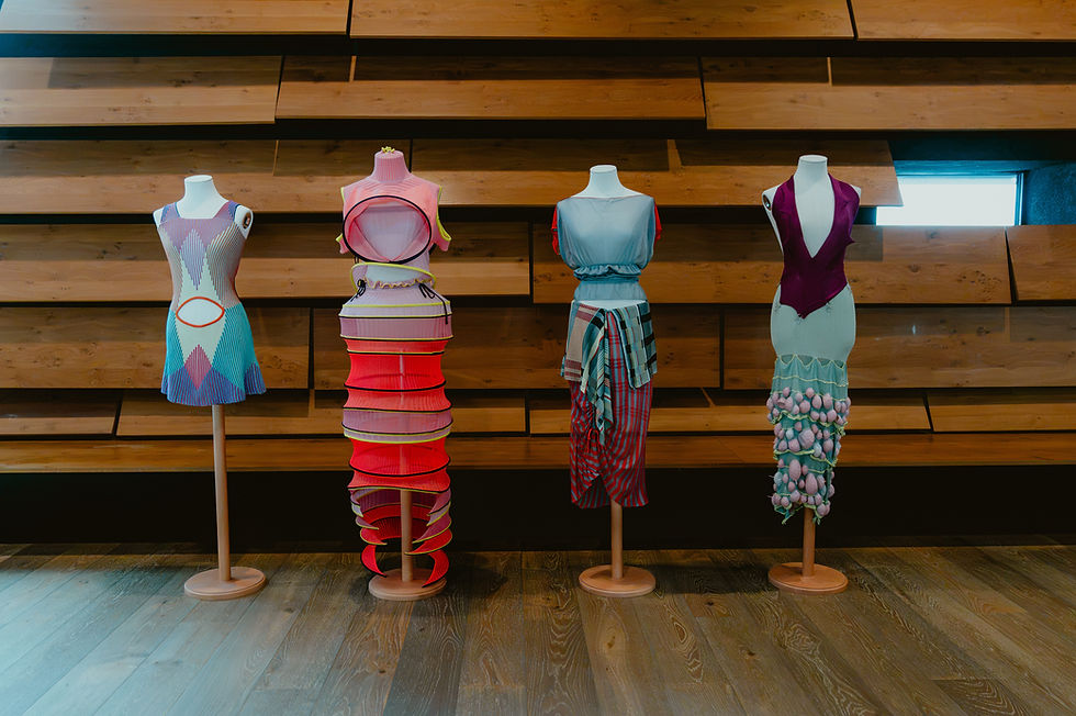 A collection of textile designs by students at DJCAD on show (Picture: Thomas McLeary / V&A Dundee)