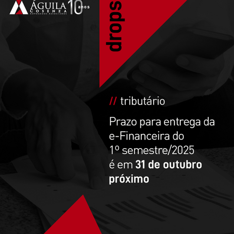 Prazo para entrega da e-Financeira do 1º semestre/2025 é em 31 de outubro próximo