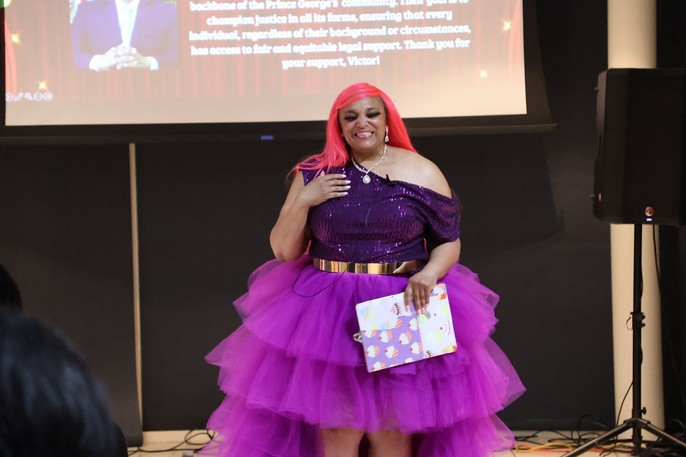 Hostess, aka “Goddess,” aka Detective, Tracee Ford, soaking in the energy of the night.