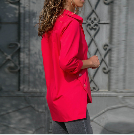 Irregular Split Hem Shirt