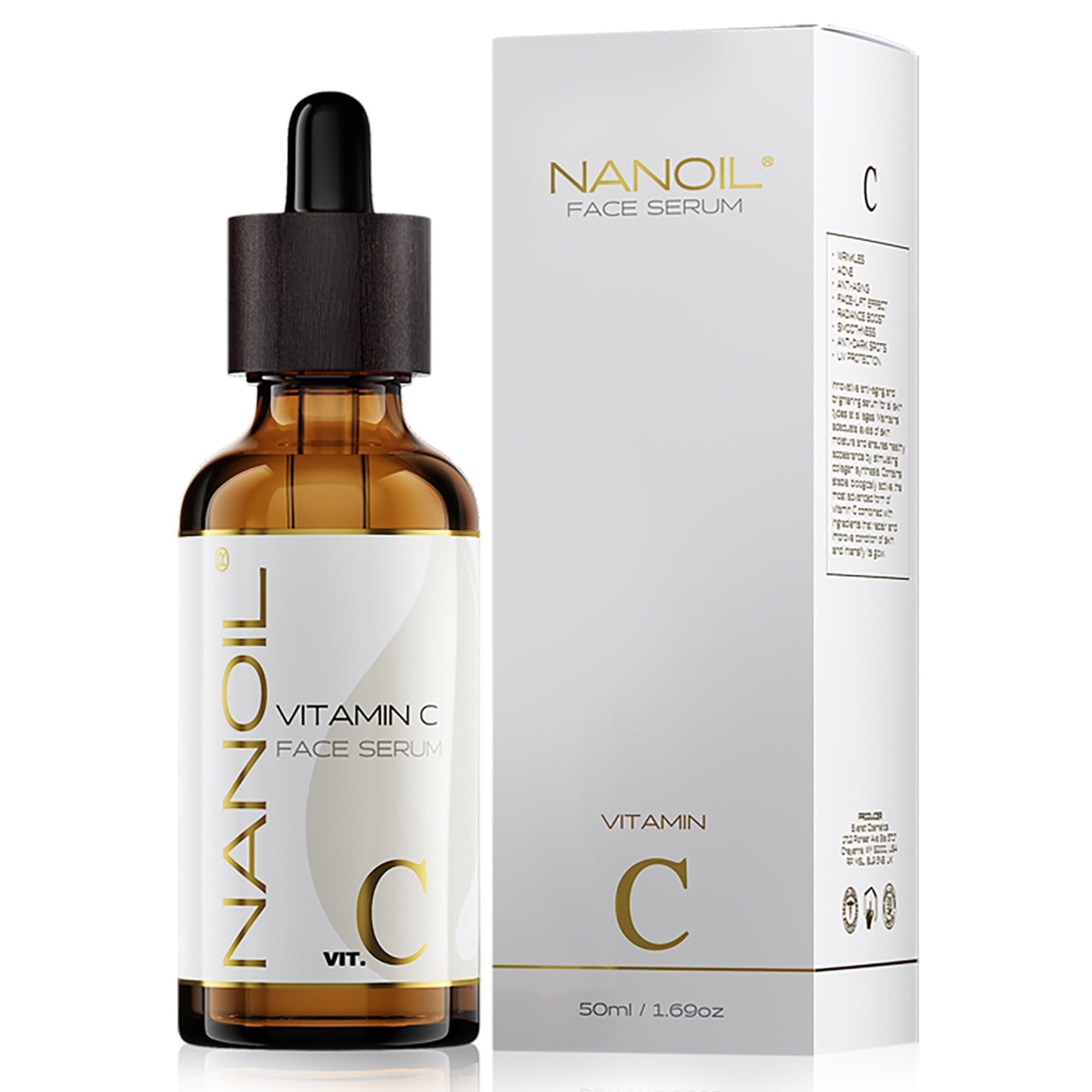 Nanoil Vitamin C Face Serum 50ml - Brightening Illuminating & Rejuvenating Face