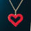 Thumbnail: Red Rhinestone Heart Charm Necklace