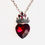 Thumbnail: Red Rhinestone Heart With Crown Necklace