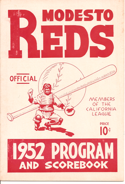 1952 Modesto Reds Program