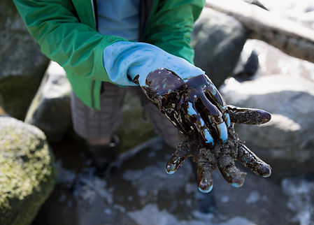 Oil Covered Rubber Gloves