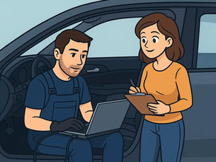 cerrajero programando una llave inteligente auto