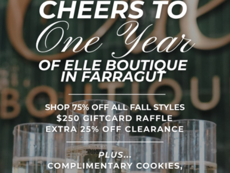 Refill Coffee Cart serving complimentary handcrafted coffee during Elle Boutique's first anniversary celebration at Biddle Farms in Farragut, Tennessee