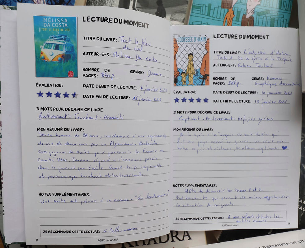 Miniature : Carnet de lecture - Différents modèles au choix - Format A5