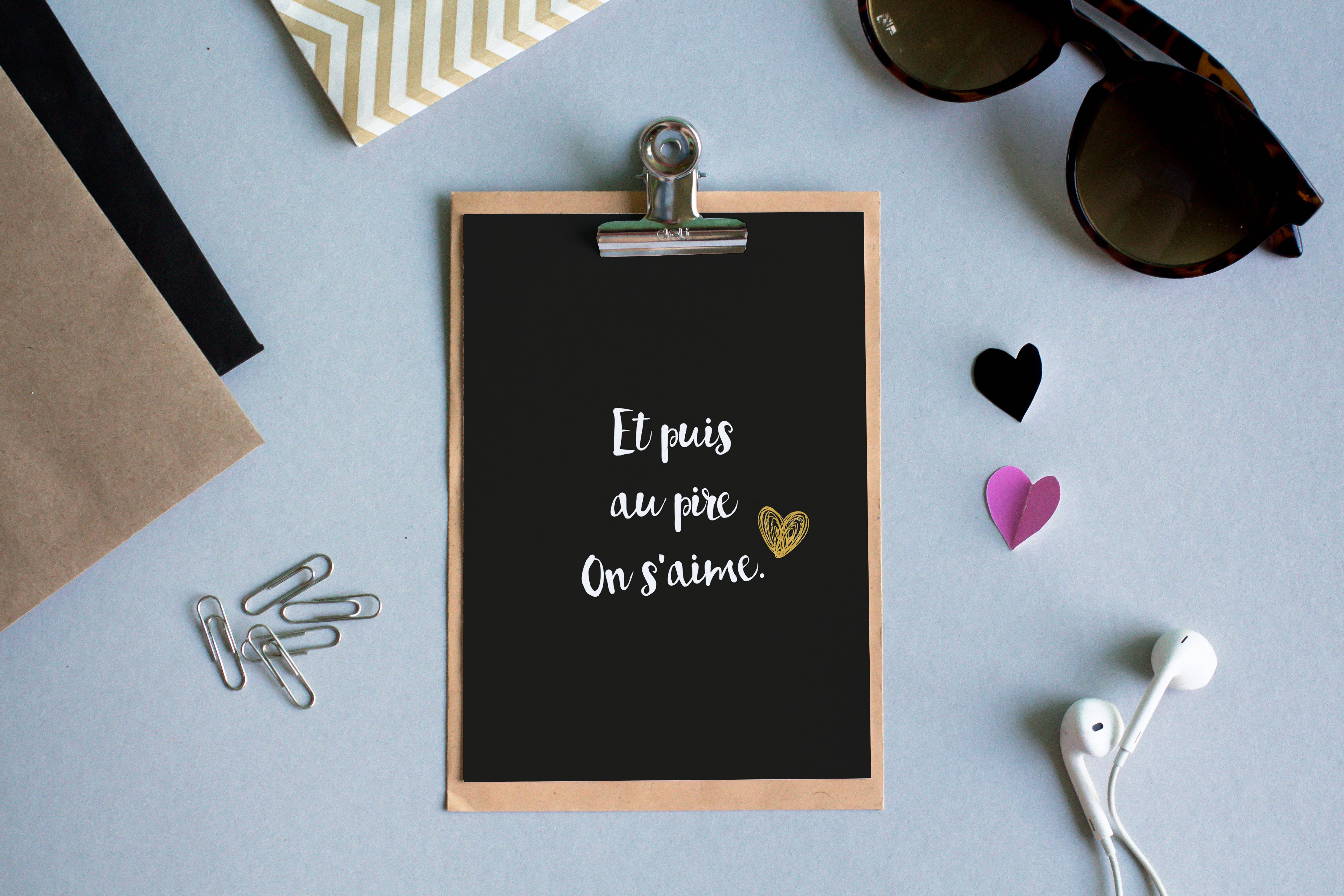 Carte Postale A6 - Déclaration - Et puis au pire, on s'aime