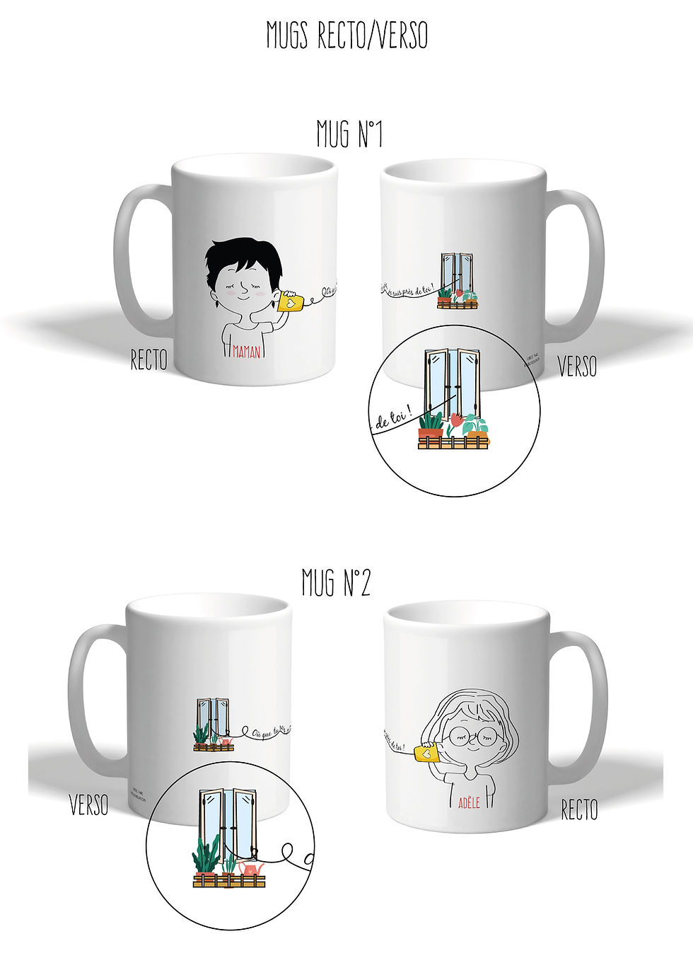 Miniature : Duo de mugs - Mère/Père-Fils/Fille - Entre ami(e)s...