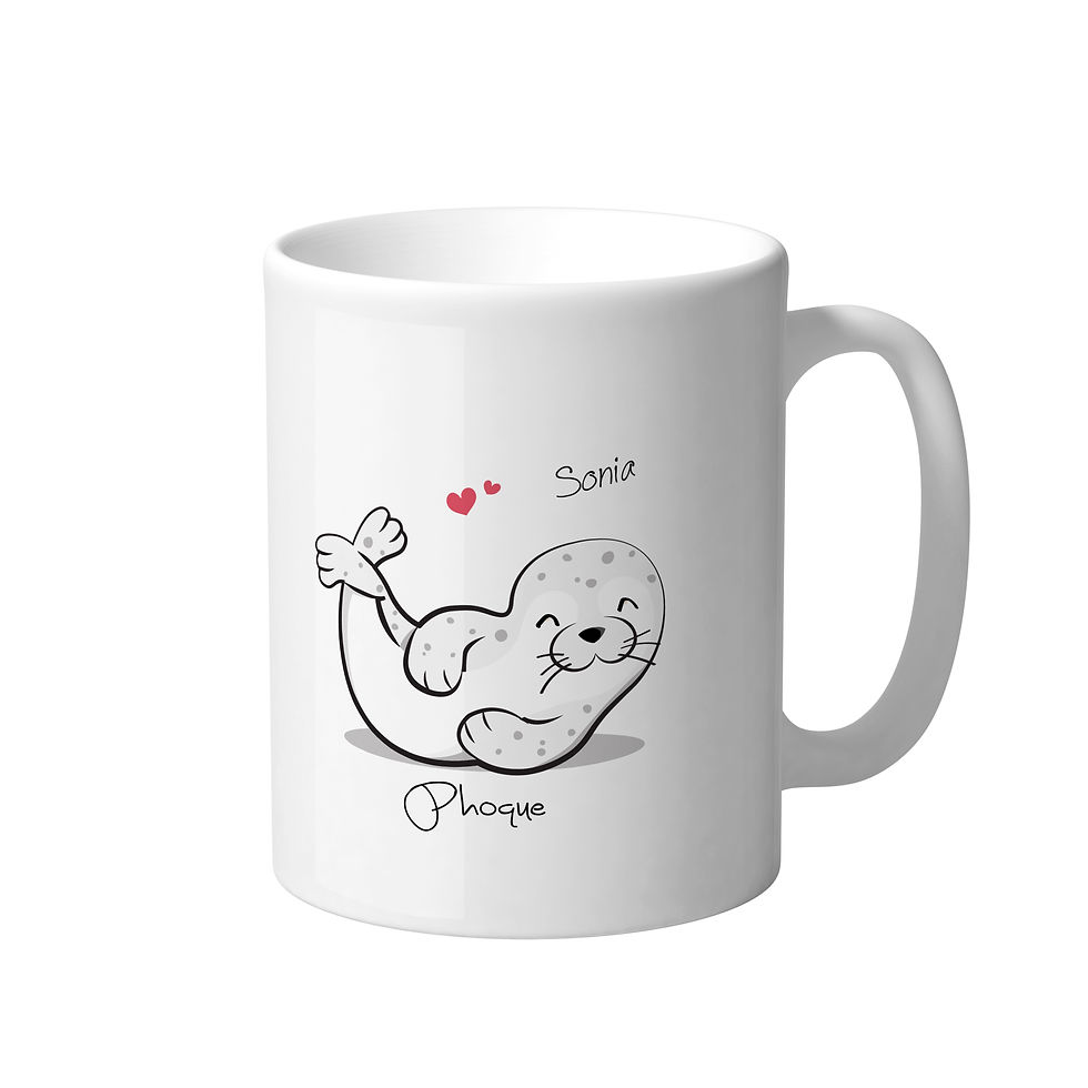 Miniature : Duo de Mugs - Couple Ma marmotte, mon phoque...