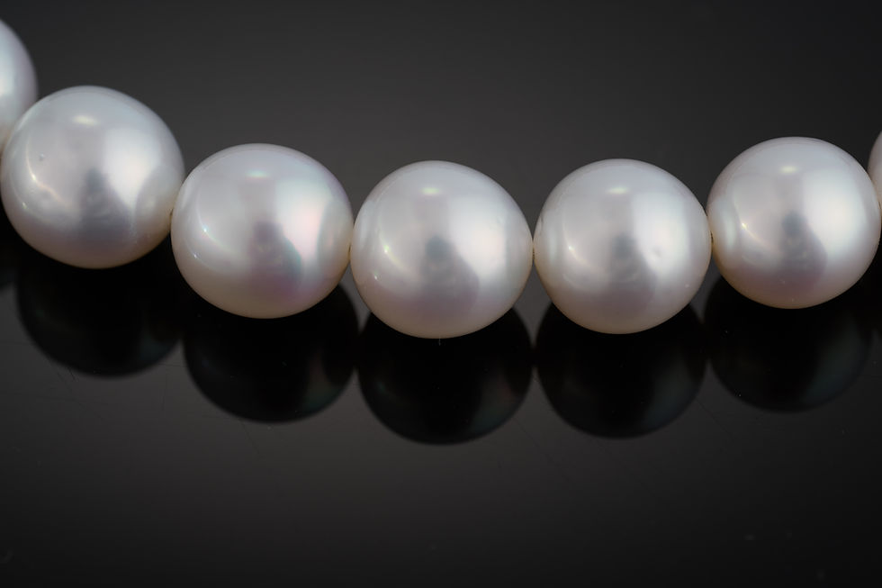 Thumbnail: 9.2-11.4mm 'AA+' Semi Round White South Sea Pearl Necklace (18 in)