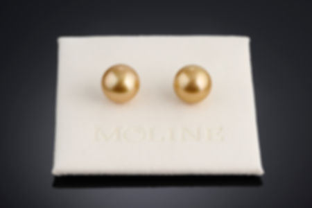 11.9mm AA Gold South Sea Studs