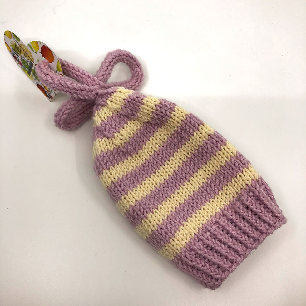 Thumbnail: Soft Pink & Off White Striped Hat