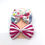 Thumbnail: 2 Pk of Unicorn Castle & Stripes Fabric Medium Hair Bow Clips