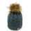 Thumbnail: Greyish Green Winding Rivers Beanie with Golden Brown Faux Fur Pom Pom