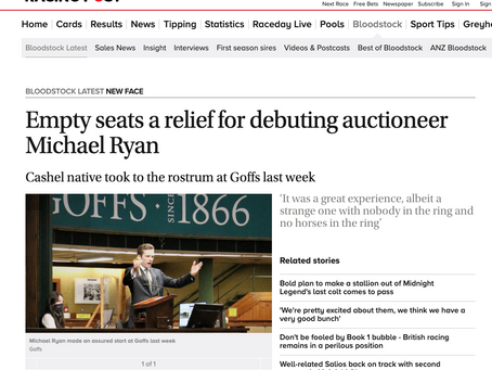 Empty seats a relief for debuting auctioneer Michael Ryan