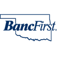 Outline of the state of Oklahoma with “BancFirst” text inside