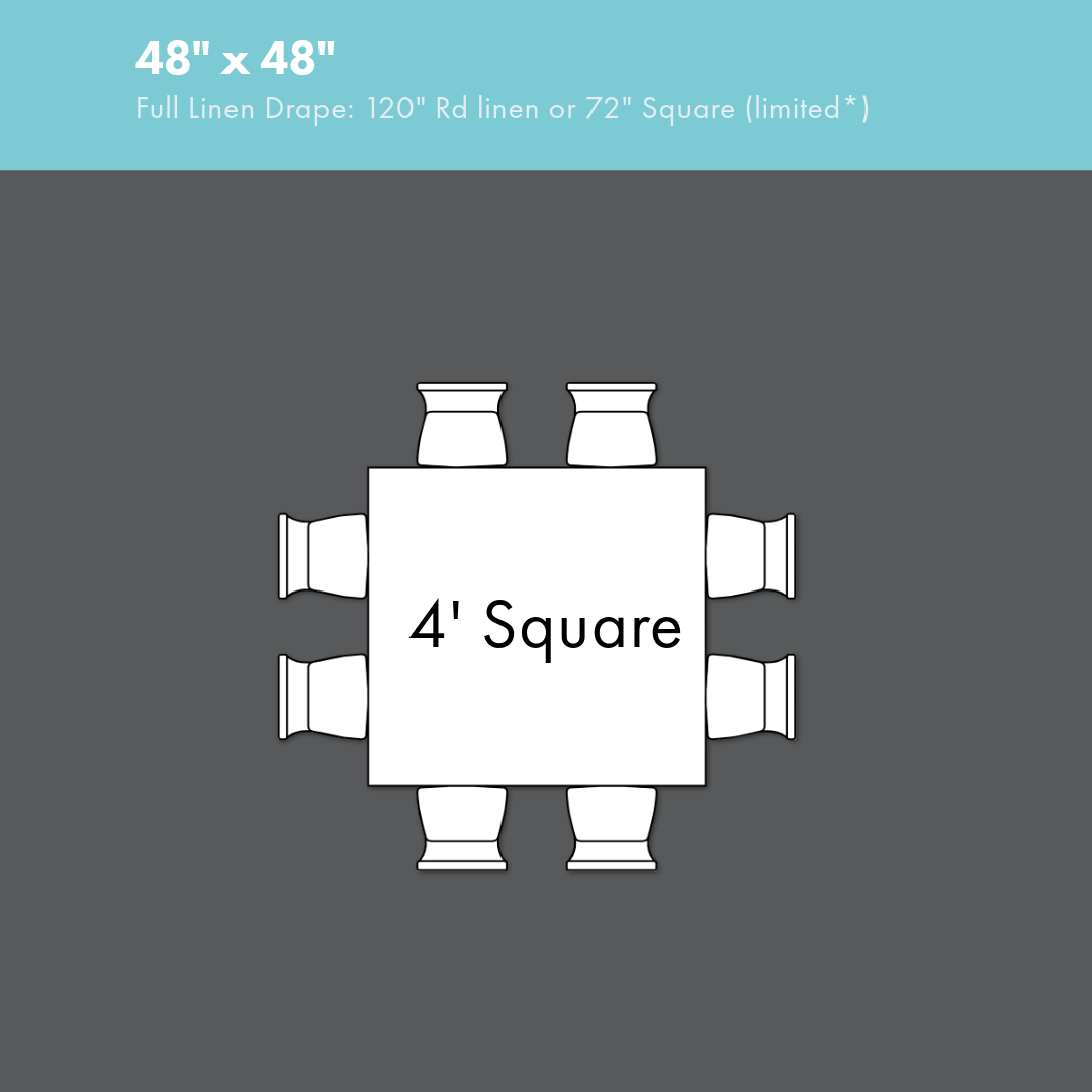 4' Square Foldable Wood Table