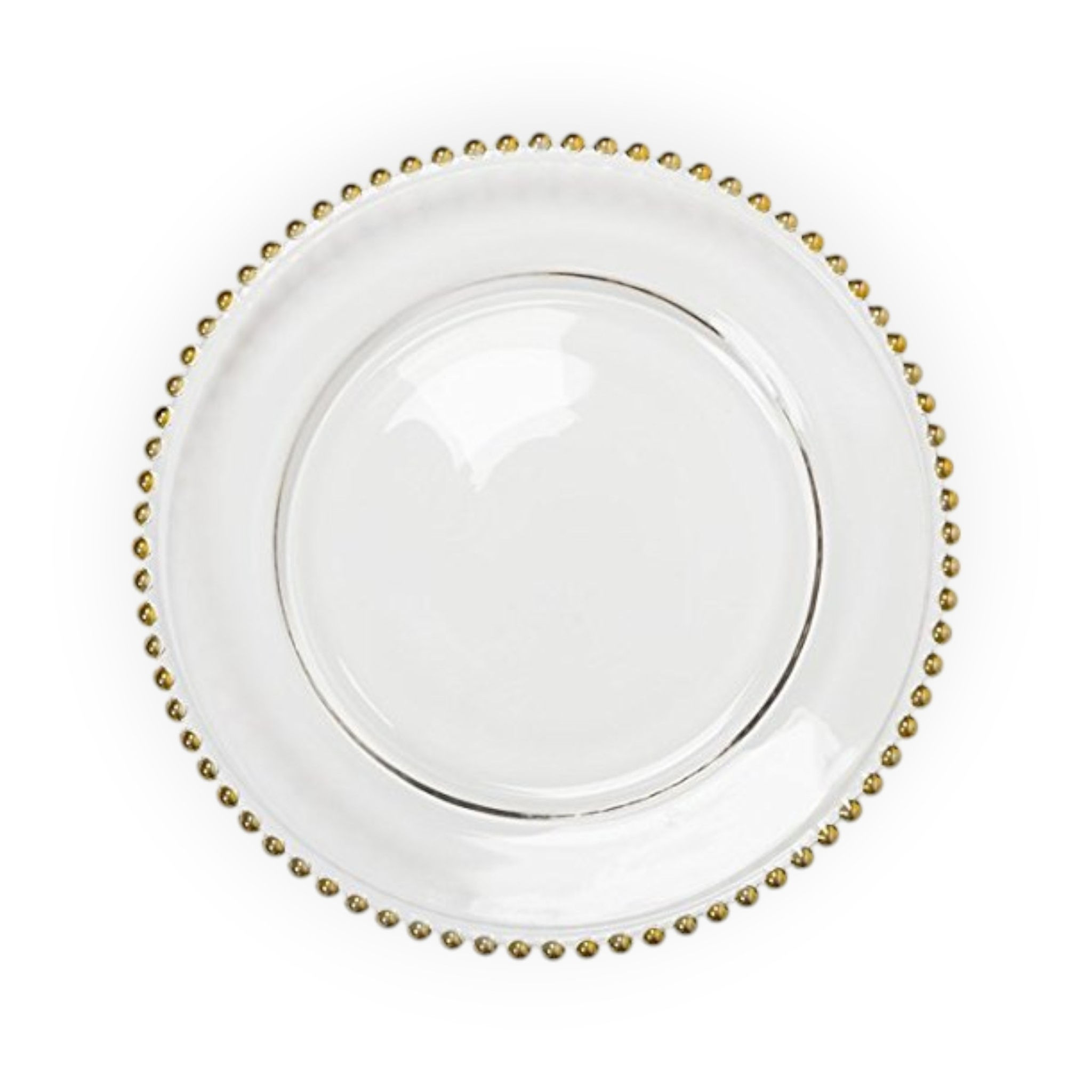 Gold Beaded Glass Charger 12"