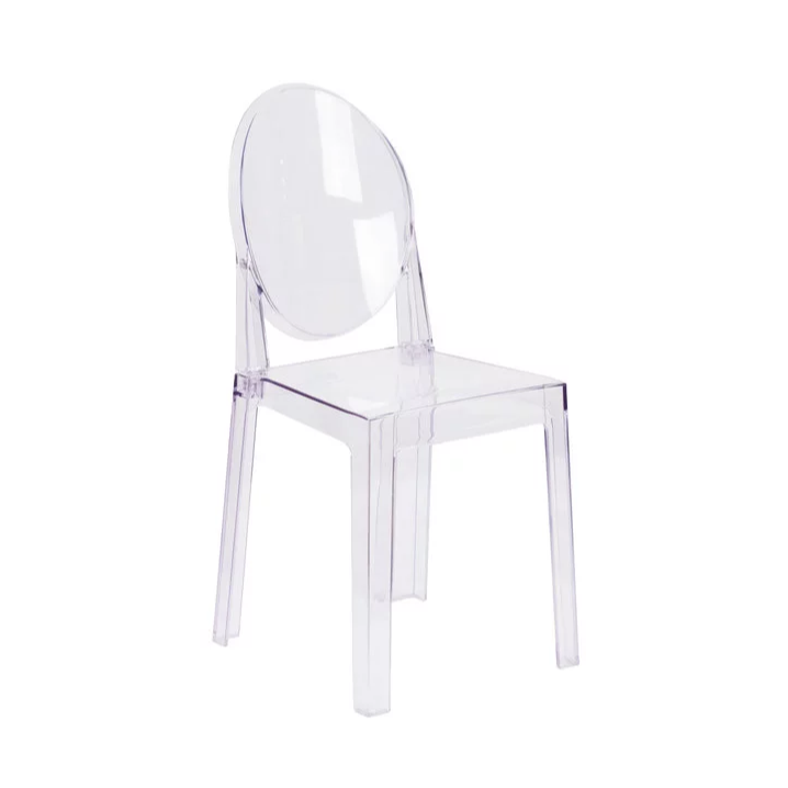 Clear Armless Stackable Ghost Chair