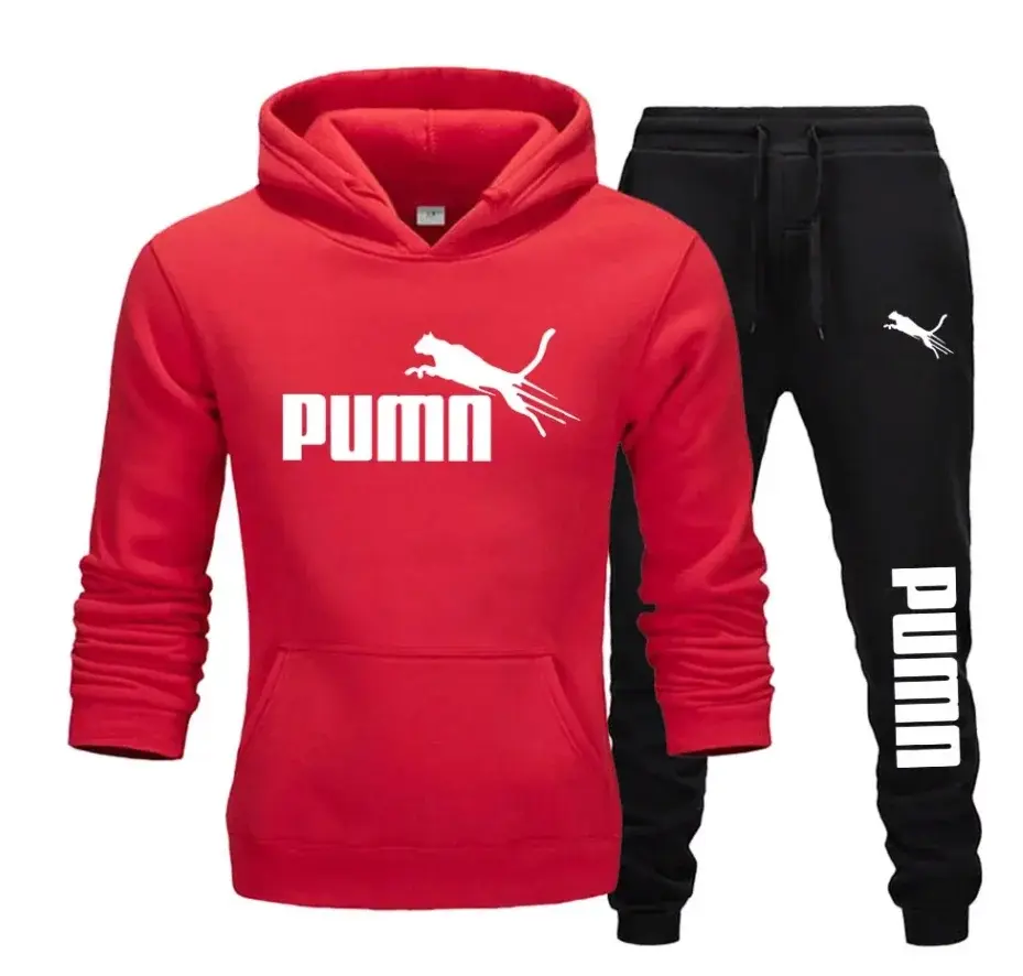 Miniatura: New autumn and winter men's pullover hoodie + pants 2-piece fashionable and tren