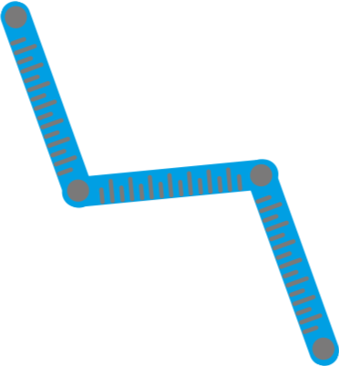 Hellblauer Comic-Zollstock